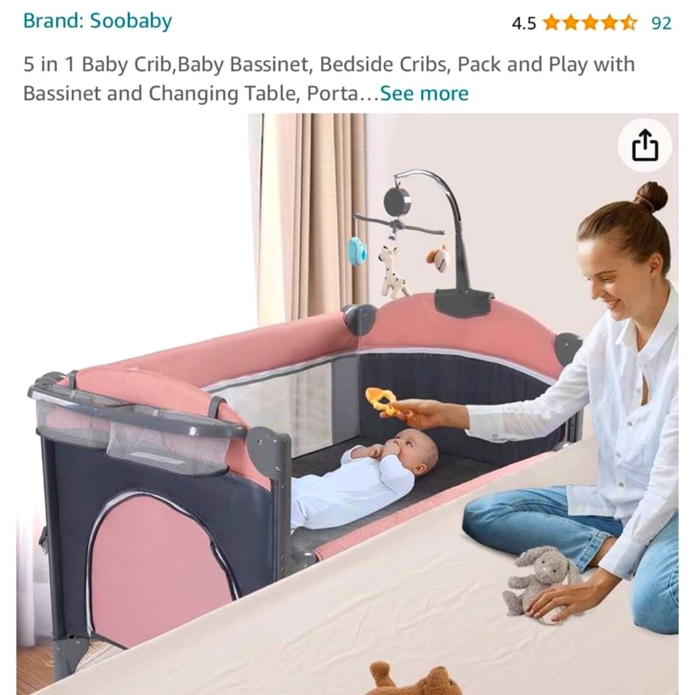 Brand new 5 in 1 bedside bassinet/ pack n play